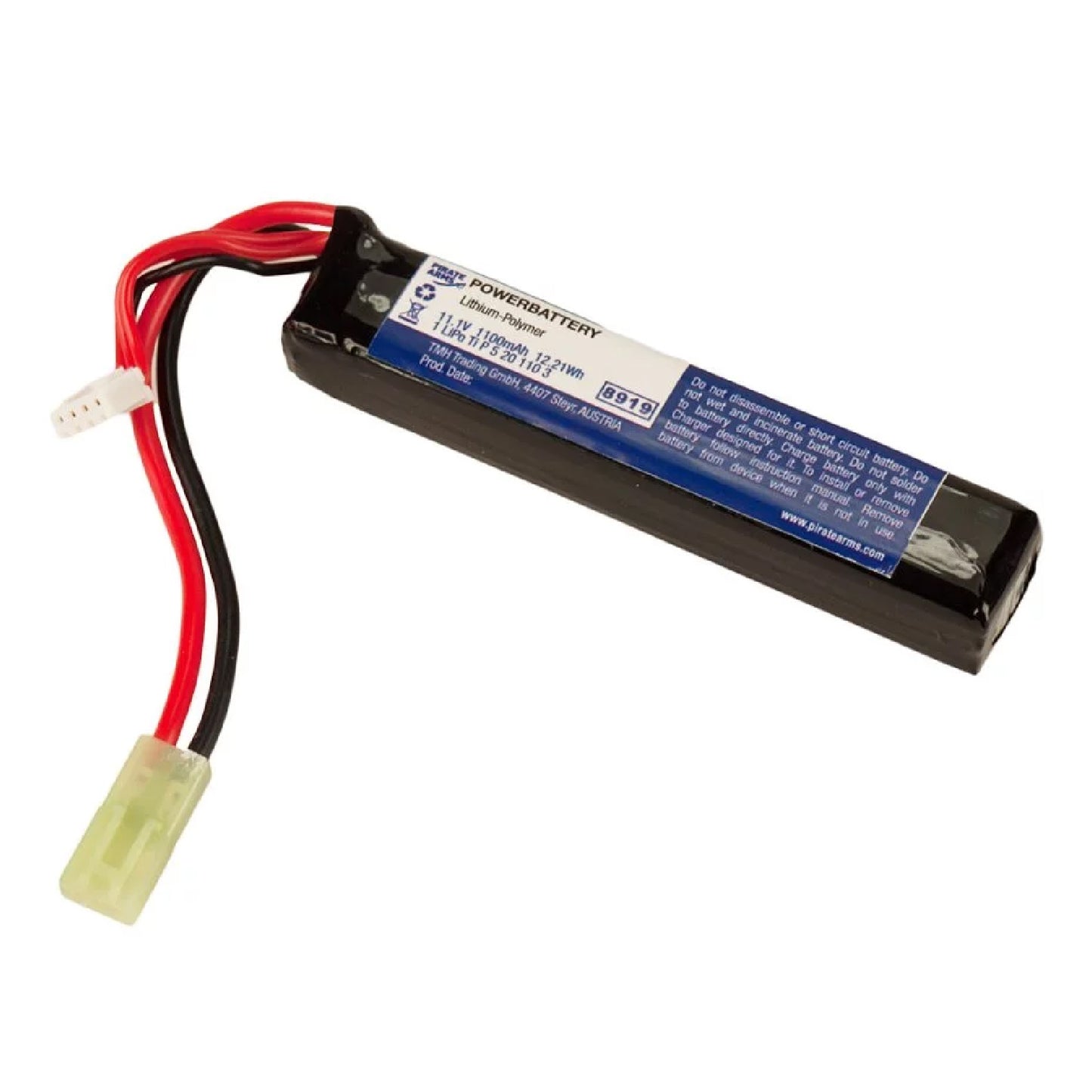 Pirate Arms - LiPo 11.1V 1100mAh 20C Stock Tube Tipo Mini Tamiya